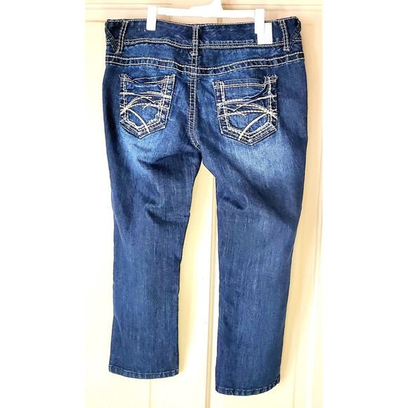 Maurices Womens Straight Leg Jeans (7/8) Short Stretch Dark Wash - Picture 4 of 8